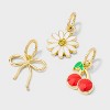 SUGARFIX by BaubleBar Thrill For Frills Charm Necklace Set 3pc - Gold/Red/White: Lobster Claw Clasp, Zinc Material - 2 of 2