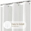 White Shower Curtain 3D Embossed Textured Fabric Bathroom Curtain Modern Farmhouse Chic Soft Cloth Set with Hooks 72x72 - 2 of 4