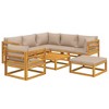 vidaXL Garden Lounge Set Taupe, Natural wood - 3 of 4