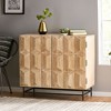 Geometry Cabinet, Sideboard Buffet Cabinet With Double Doors, Built In Shelves, Bohemian Style Accent Kitchen Storage Cabinet For Living Room, Kitchen - 2 of 4