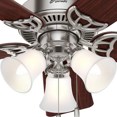Brushed Nickel Ceiling Fan with Cherry and Maple Blades