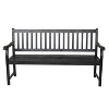 Laurel 3-Seat Slat-Back Acacia Wood Outdoor Garden Patio Bench - JONATHAN Y - 4 of 4
