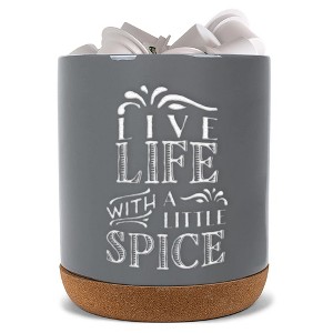 Elanze Designs Life With Spice Grey X-Large Cork Bottom, Kitchen Counter, Ceramic Stoneware, Coffee, Tea and Hot Chocolate, Machine Brewing, K Capsule - 1 of 4