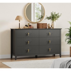 Dresser for Bedroom with 6 Drawers, 54" Extra Wide Modern Chest of Drawers with Metal Handle - 1 of 4
