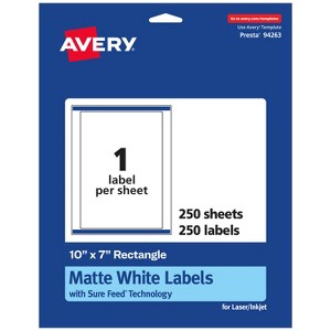 Avery Matte White Rectangle Labels, 10" x 7" - 1 of 4