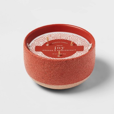 14oz Ceramic Candle with Exposed Bottom Davana & Orange - Threshold™