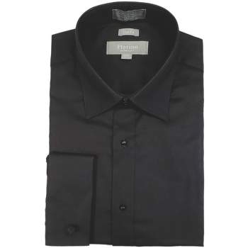 Men's Textured Slim Fit French Cuff Cotton Tuxedo Shirt, N 14.5 - 18.5