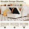 Sofa, 4-Seater L-Shaped Modular Sectional with Storage Ottoman – Comfy Cloud Couch Deep Seat Velvet for Living Room/Bedroom Beige - 3 of 4