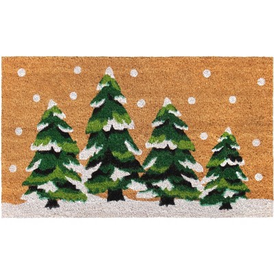RugSmith Green Machine Tufted Christmas Taupiaries Doormat