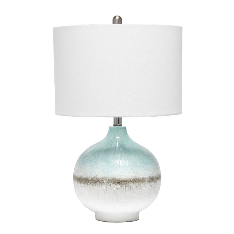 Bayside Horizon Table Lamp with Fabric Shade White/Light Blue - Lalia Home, 1 of 8