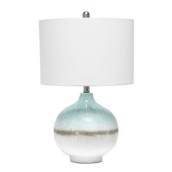 Bayside Horizon Table Lamp with Fabric Shade White/Light Blue - Lalia Home