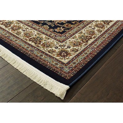 Masterpiece Black and Ivory Hand-knotted Synthetic Runner Rug