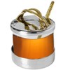Classic Touch Glass Honey Dish with Stainless Steel Lid and Gold Embossed Handle - 2 of 3