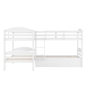 YOOCOZZ Twin L-Shaped Bunk Bed with Trundle - 1 of 4