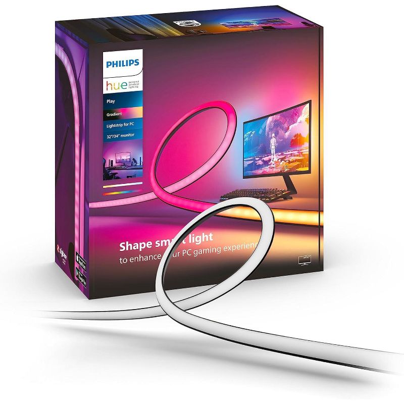 Philips Hue Play Gradient Lightstrip for PC Monitor 32" to 34", 1 of 7