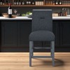 HomeRoots 25" Dark Gray Wood and Suede Counter Height Bar Chair - 2 of 4