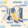 Five in One Children's Slide Swing Set,Climbing Slide with Basketball Circle,Polyethylene Material,Blue,for 1-3 Year Old Children's Slide - 3 of 4