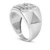 Men's Silver 1/2 Cttw Multi-Diamond Hexagon Frame Ring - 4 of 4