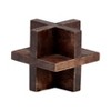 Wood Geometric Sculpture - Rustic Handcrafted Decorative Object for Shelf, Desk, or Table - Wooden Accent for Home & Office - 3 of 4