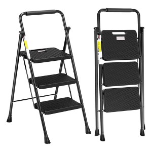 Itopfox Folding Step Stool with Wide Anti-Slip Pedal, Sturdy Steel Ladder, Convenient Handrail, Lightweight, Portable Steel Step Stool - 1 of 4