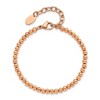Chisel Stainless Steel Polished Rose IP-plated 4mm Beaded 6.5" Bracelet with 1.5" Extension - 2 of 3