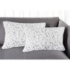 HomeRoots Set of Two 12" X 20" White and Gray Faux Fur Lumbar Throw Pillows - 2 of 4