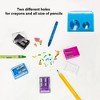 BAZIC Products® Dual Blade Square Sharpener with Receptacle & Round Receptacle Sharpener, Assorted Colors, 2 Per Pack, 24 Packs - 4 of 4