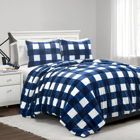 Lush Décor 3pc Full/queen Soft Plush Plaid All Season Comforter