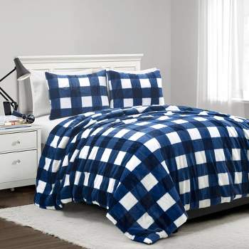 Lush Décor Soft Plush Plaid All Season Comforter Bedding Set