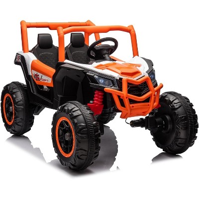 24V Kids Electric 2-Seater Ride-On Off-Road Truck with Parental Remote Control, Bluetooth Music ¨C Toy Car for Ages 3-8