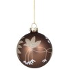 Northlight Glittered Flower Vine Glass Christmas Ball Ornaments - 3" (75mm) - Bronze - 4ct - 4 of 4