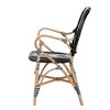bali & pari Wallis Modern French Two-Tone Black and White Weaving and Natural Rattan Indoor Dining Chair - 4 of 4