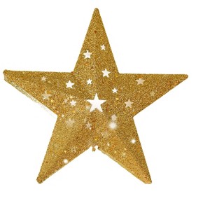 Aoibox LED Snowflake Projector Star Christmas Tree Topper 11.3in Golden Glitter Rotating Treetop Light for Holiday Decor 1 Piece - 1 of 4