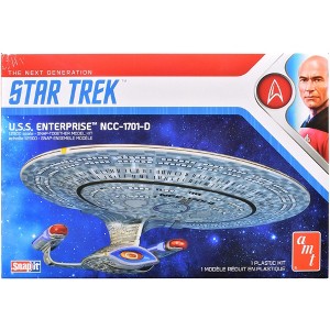 Skill 2 Model Kit U.S.S. Enterprise NCC-1701-D Space Ship "Star Trek: The Next Generation" (1987) TV 1/2500 Scale Model by AMT - 1 of 4