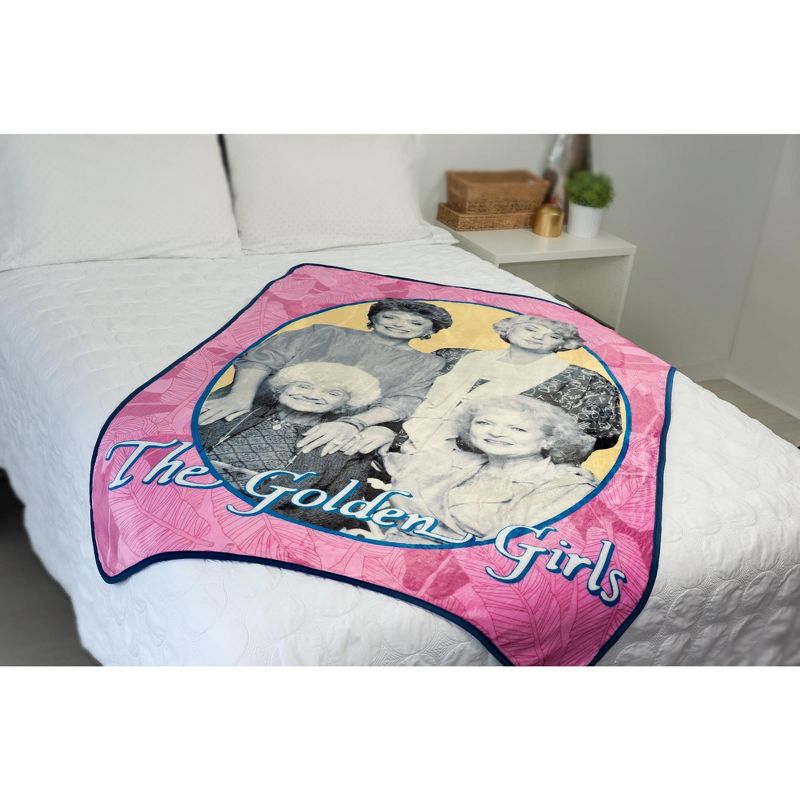 Just Funky Golden Girls Portrait Throw Blanket | Features A Smiling Cast | 60 x 45 Inches, 5 of 8