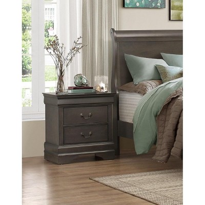NicBex Wood Nightstand with 2 Drawers,Side Tables with Metal Handle for Bedroom,Living Room