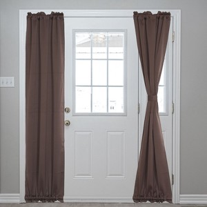 Unique Bargains Blackout Tie Up Pocket Window Door Curtain 1 Panel - 1 of 4