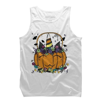 Men's Design By Humans Halloween Unicorn By Desdymona Tank Top