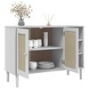 vidaXL Sideboard SENJA Rattan Look White 44.1 in.x15.7 in.x31.5 in. Solid Wood Pine - 4 of 4