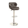 Royal Hampton Barstool with Gaslight In Tufted Leather Dark Brown Set of 2 - 2 of 2