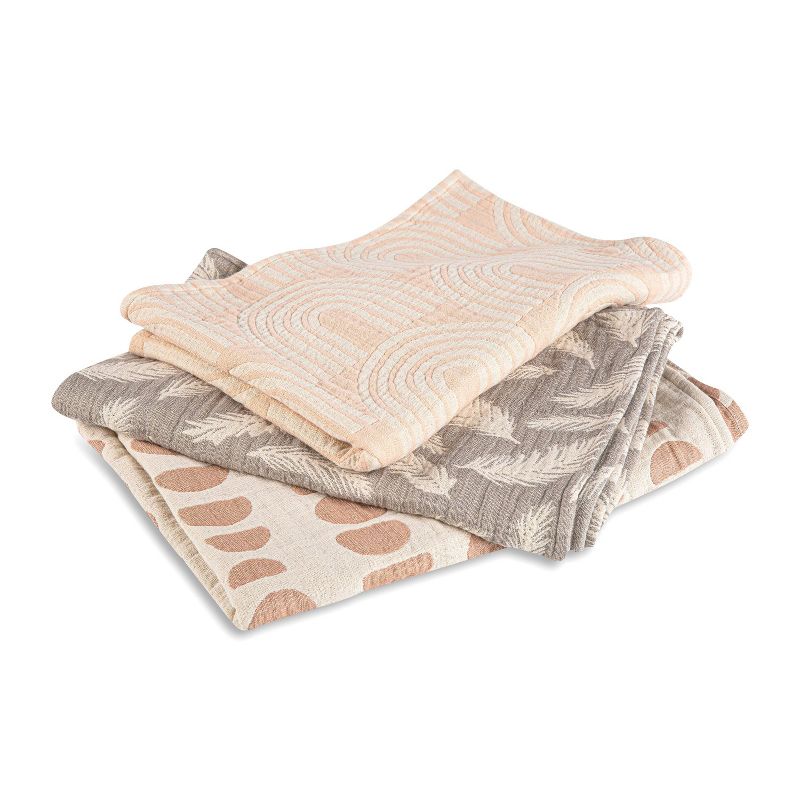 Crane Baby Cotton Muslin Jacquard Baby Reversible Blanket, 5 of 9