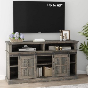 SAINTCY 58 Inch TV Stand with Storage Cabinet and Shelves - 1 of 4