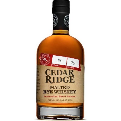 Cedar Ridge Malted Rye Whiskey - 750ml Bottle