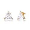 Guili Sterling Silver Triangle Stud Earrings with Clear Cubic Zirconia – A Sleek and Modern Jewelry Piece for a Trendy Yet Timeless Fashion Accent - 3 of 3