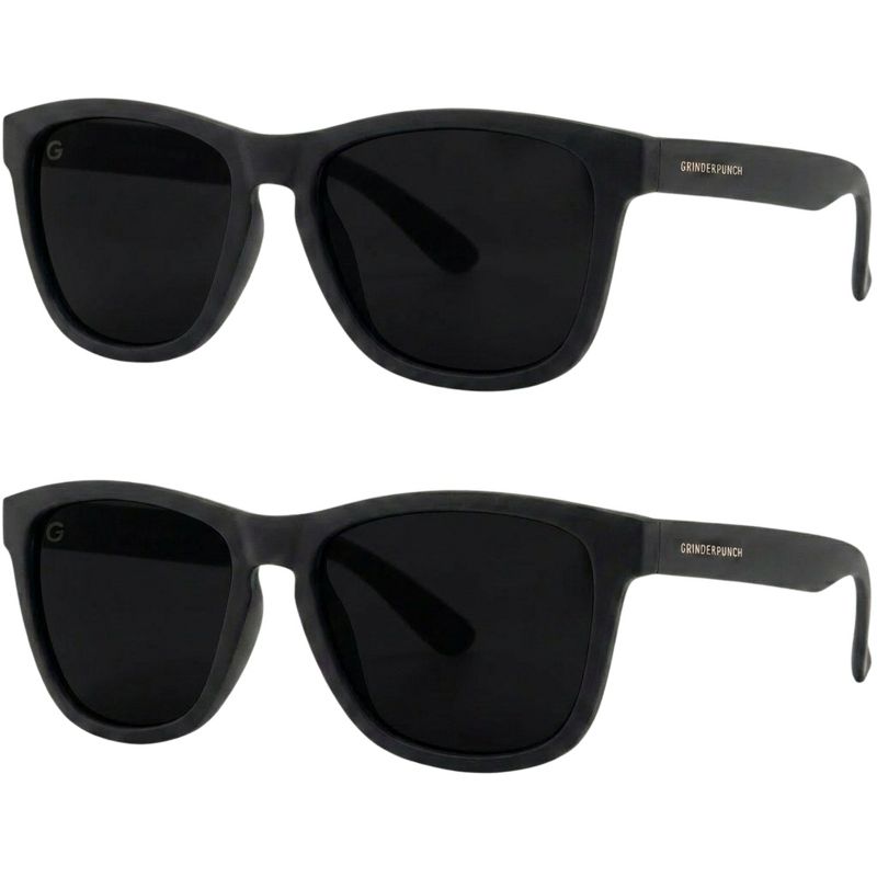 GRINDERPUNCH Polarized Rectangular Sunglasses For Woman Sport Sunglasses Men UV400 Protection Woman Retro Sunglasses - Black Superdark