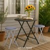 Lavish Home Set of 2 Counter Height Bar Stools - 24 in. Backless Folding Chairs with 225lb Capacity for Kitchen, Rec Room, or Game Room, Gray - 3 of 4