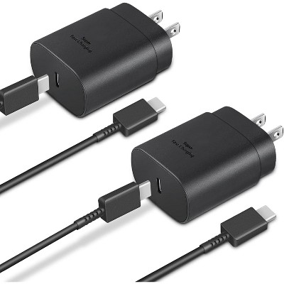 2-Pack USB C Charger with 6ft Cable, USB C Fast Charger ,Fast PD 25W Type-C Wall Charger for Galaxy S25/S24/S23/S22/S21+/iPhone 16/15 Series