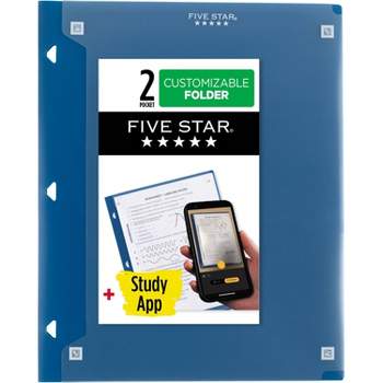 Five Star 2 Pocket Customizable Plastic Folder Pacific Blue