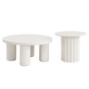 HDZNVF Modern Coffee Table Set of 2, Round Coffee Table with Cylindrical Leg Design - 4 of 4