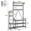 Parent-Child Coat Rack Shoe Bench Hall Tree with Bench and Shoe Storage, Industrial Coat with Shoe Rack, Storage Cubbies, Hooks, and Top Shelf - 3 of 4